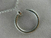 ESTATE .45CT DIAMOND 18KT WHITE GOLD 3D GRADUATING CIRCLE OF LIFE NAIL NECKLACE