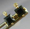 ESTATE .74CT DIAMOND & AAA SAPPHIRE 14K YELLOW GOLD SQUARE STUD EARRINGS #22824
