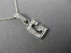 ESTATE .10CT DIAMOND 14KT WHITE GOLD CLASSIC "G" INITIAL PENDANT #MILANO003