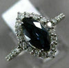 LARGE 1.08CT DIAMOND & AAA MARQUISE SAPPHIRE 14K WHITE GOLD HALO ENGAGEMENT RING