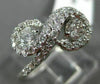 ESTATE WIDE 1.0CT DIAMOND 14KT WHITE GOLD 3D TWO STONE INFINITY LOVE KNOT RING