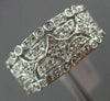 ESTATE WIDE .33CT DIAMOND 14KT WHITE GOLD 3D FILIGREE MILGRAIN ANNIVERSARY RING
