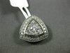 ESTATE .49CT DIAMOND 14K WHITE GOLD CLUSTER TRIANGULAR MILGRAIN FILIGREE PENDANT