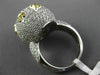 EXTRA LARGE 3.50CT WHITE & INTENSE YELLOW DIAMOND 18KT WHITE GOLD PAVE DOME RING