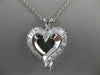 ESTATE 1.65CTW DIAMOND 14K WHITE GOLD OPEN 3D HEART PENDANT + CHAIN FG VVS #9889