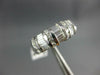 ESTATE WIDE 1.16CT DIAMOND 14K WHITE GOLD ROUND & BAGUETTE ANNIVERSARY RING 1354