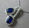 ESTATE .75CT DIAMOND & AAA SAPPHIRE 14KT WHITE GOLD 3D DOUBLE HALO LOVE PENDANT