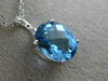 ESTATE 2.91CT DIAMOND & EXTRA FACET BLUE TOPAZ 14KT WHITE GOLD FLOATING PENDANT