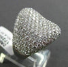 ESTATE LARGE & WIDE 4.37CT DIAMOND 18KT WHITE GOLD 3 DIMENSIONS PAVE FUN RING