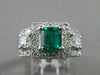 ESTATE 2.64CTW DIAMOND EMERALD 14KT GOLD FILIGREE COCKTAIL ENGAGEMENT RING #2461
