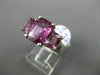 LARGE AAA GIA CERTIFIED PURPLE SAPPHIRE 18KT WHITE GOLD 3 STONE ENGAGEMENT RING