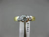 ESTATE .60CT DIAMOND 14KT TWO TONE GOLD 3 STONE SEMI BEZEL ENGAGEMENT RING #1541
