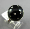ESTATE .57CT DIAMOND & ONYX 14K WHITE GOLD 3D DOME MOON STAR ROMANTIC LOVE RING
