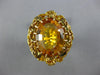 ANTIQUE LARGE 6.20CT AAA CITRINE 18KT YELLOW GOLD 3D OVAL FLOWER RING