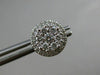 ESTATE LARGE .77CT ROUND DIAMOND 18KT WHITE GOLD 3D CLUSTER HALO STUD EARRINGS