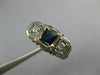 ANTIQUE .71CT OLD MINE DIAMOND & AAA SAPPHIRE 14KT WHITE GOLD 3D ART DECO RING