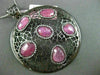 ESTATE LARGE 1.36CT DIAMOND & AAA PINK SAPPHIRE 14KT BLACK GOLD FILIGREE PENDANT