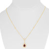 1.18CT DIAMOND & AAA RUBY 14KT YELLOW GOLD PEAR SHAPE BY THE YARD LOVE NECKLACE