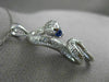 ESTATE LARGE .31CT DIAMOND & AAA SAPPHIRE 14KT WHITE GOLD SNAKE FLOATING PENDANT