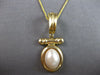 ESTATE LARGE AAA MOTHER OF PEARL 14KT YELLOW GOLD OVAL ENHANCER FLOATING PENDANT