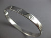 ESTATE 14KT WHITE GOLD 3D CLASSIC SOLID CUFF BANGLE BRACELET #28313