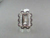 ESTATE FILIGREE 14KT WHITE 14.48CT RECTANGULAR AAA PINK AMETHYST GOLD RING