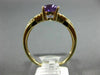 ESTATE 1.32CT DIAMOND & AAA OVAL AMETHYST 14K YELLOW GOLD 3D TRIANGULAR FUN RING