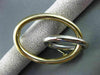 ESTATE LARGE 14KT WHITE & YELLOW GOLD OVAL ABSTRACT BROOCH PIN BEAUTIFUL! #22513