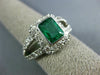 LARGE 2.10CT DIAMOND & AAA EMERALD 14K WHITE GOLD 3D SQUARE HALO ENGAGEMENT RING