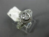 ESTATE WIDE .50CT DIAMOND 14KT WHITE GOLD CLUSTER OVAL MILGRAIN FRIENDSHIP RING