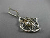 ESTATE LARGE 1.08CT DIAMOND 14K WHITE GOLD FLOWER OPEN FILIGREE HANGING EARRINGS