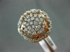 ESTATE EXTRA LARGE 1.50CT DIAMOND 14KT WHITE & ROSE GOLD CLUSTER MULTI ROW RING