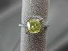 ESTATE 2.07CT GIA FANCY YELLOW DIAMOND 18K WHITE GOLD FILIGREE ENGAGEMENT RING