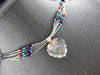 LARGE & LONG AAA MULTI GEM 925 SILVER FILIGREE HEART BY THE YARD NECKLACE #28012