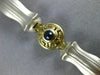 ESTATE WIDE & LONG 1.25CT SAPPHIRE 14K 2 TONE GOLD MATTE & SHINY BAMBOO BRACELET