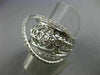 ESTATE LARGE 1.12CT DIAMOND 18KT WHITE GOLD MULTI ROW CRISS CROSS OPEN FUN RING
