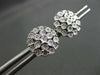 ESTATE LARGE .13CT DIAMOND 14KT WHITE GOLD 3D CLUSTER FLOWER FLAKE STUD EARRINGS