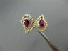 ESTATE .87CT DIAMOND & AAA RUBY 14K ROSE GOLD PEAR SHAPE FLOWER CRISS CROSS RING