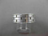 ESTATE WIDE 14KT WHITE GOLD SOLID BRICK DESIGN MENS WEDDING BAND RING 7mm #23144