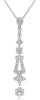 .36CT DIAMOND 14K WHITE GOLD 3D MULTI FLOWER TEAR DROP FILIGREE FLOATING PENDANT