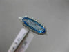 ESTATE 1.56CT DIAMOND & AAA OVAL BLUE TOPAZ 14KT WHITE GOLD HALO FILIGREE RING
