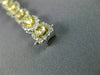 LARGE 11.36CT WHITE & FANCY YELLOW DIAMOND 18KT TWO TONE GOLD 3D TENNIS BRACELET