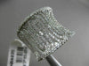 ESTATE WIDE 1.36CT DIAMOND 14KT WHITE GOLD MULTI WAVE CONCAVE FILIGREE FUN RING