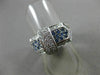 ESTATE WIDE 1.34CT DIAMOND & SAPPHIRE FILIGREE 18KT WHITE GOLD BELT RING #17353
