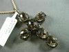 ESTATE LARGE 10.76CT BLACK DIAMOND & SMOKY TOPAZ 14KT ROSE GOLD CROSS PENDANT