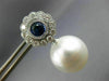 ESTATE 1.55CT DIAMOND AAA SAPPHIRE & SOUTH SEA PEARL 18KT WHITE GOLD 3D EARRINGS