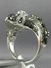 ESTATE MASSIVE 4.36CT WHITE & BLACK DIAMOND 14K WHITE GOLD 3D INFINITY LOVE RING
