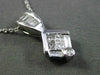 ESTATE .56CT ROUND BAGUETTE PRINCESS DIAMOND 14KT WHITE GOLD 3D SQUARE PENDANT