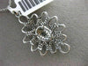 ESTATE LARGE 1.33CT DIAMOND 14KT WHITE GOLD ELONGATED FLOWER FLOATING PENDANT