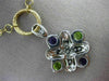 ESTATE LARGE 3.50CT DIAMOND & GREEN PURPLE AMETHYST 14K GOLD PAVE ITALY NECKLACE